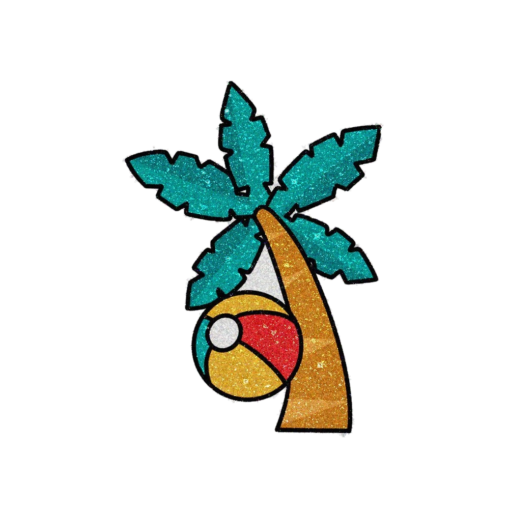 Beach Tree Glitter Sticker
